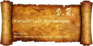 Varsányi Rozamunda névjegykártya